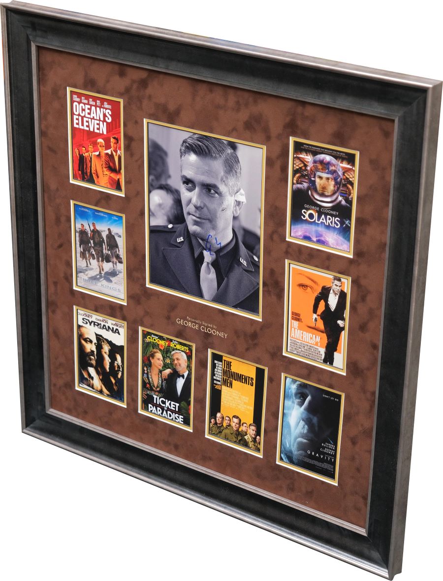 Filmography Photograph Display Signed by George Clooney - Memorabilia Framers Shop