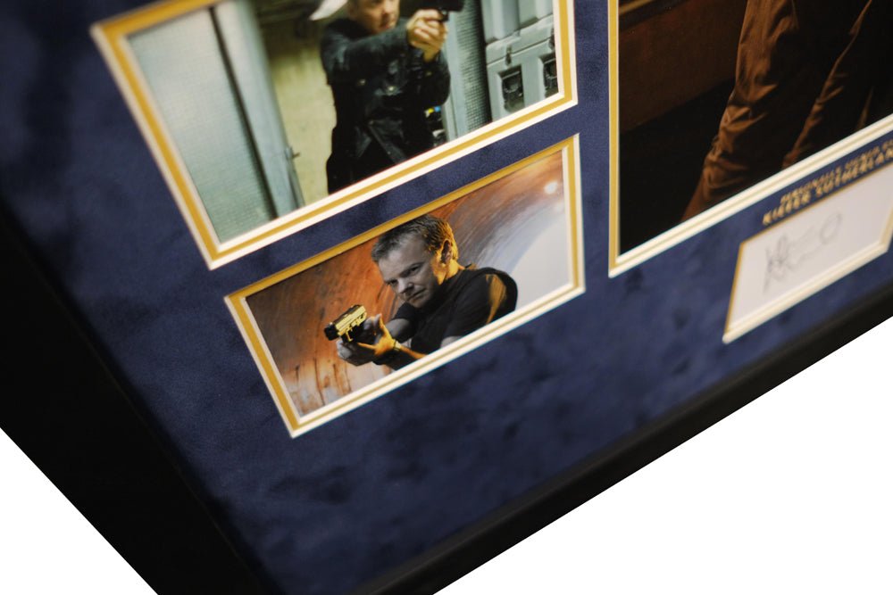 Framed Photograph Signed white card display by Kiefer Sutherland - Memorabilia Framers Shop