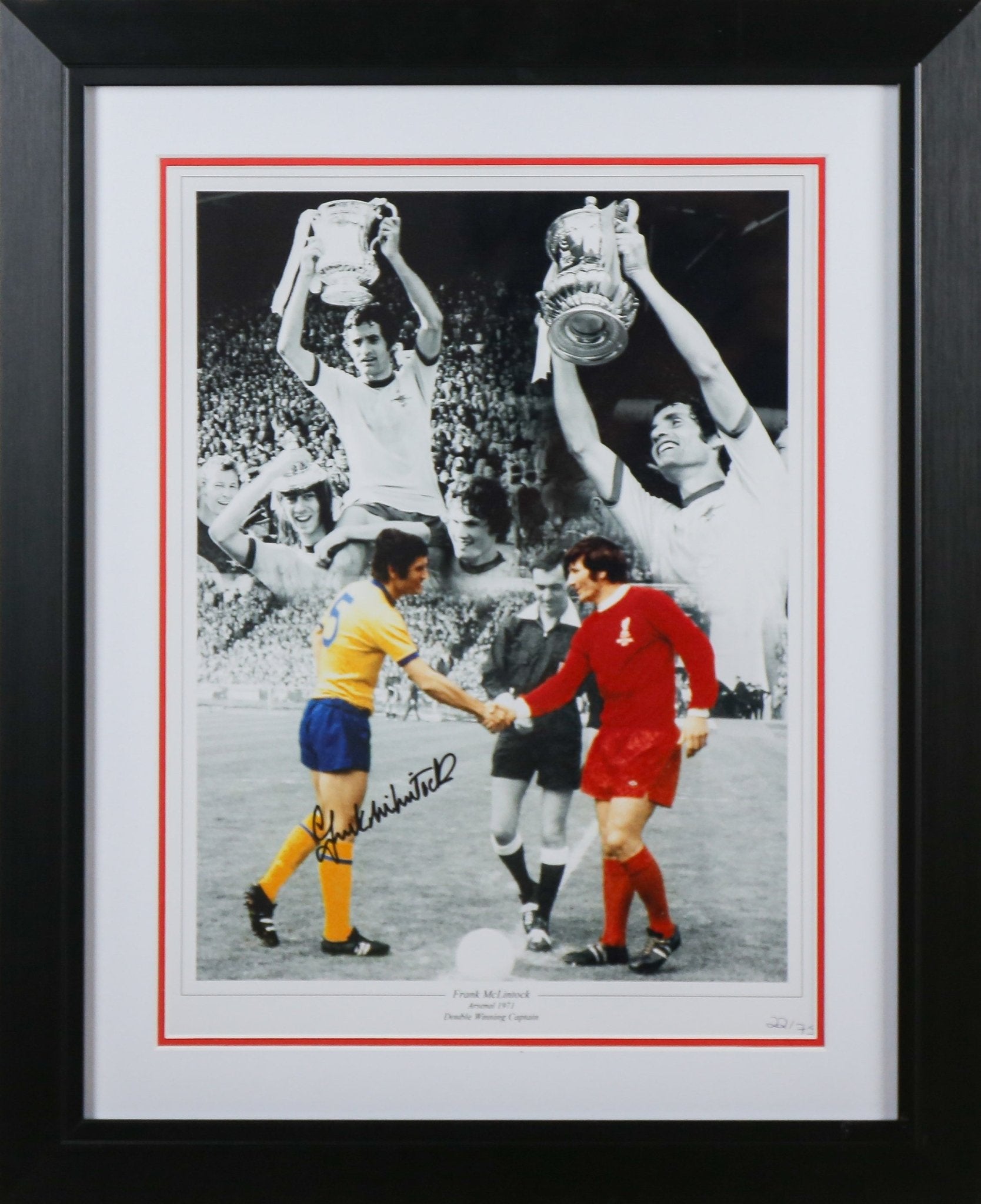 Frank McLintock Signed Arsenal 12x16 Photograph Framed Display - Memorabilia Framers Shop