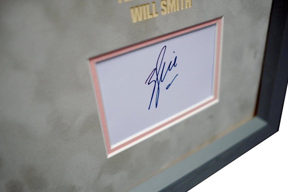 Fresh Prince Of Bel-Air signed white card by Will Smith - Memorabilia Framers Shop