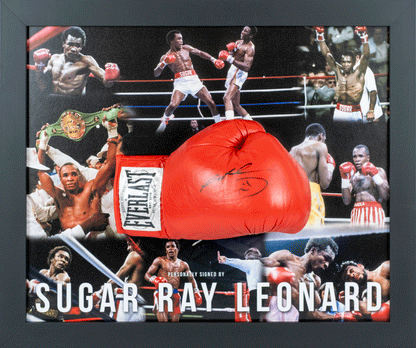 Sugar Ray Leonard Signed Glove Framed Display