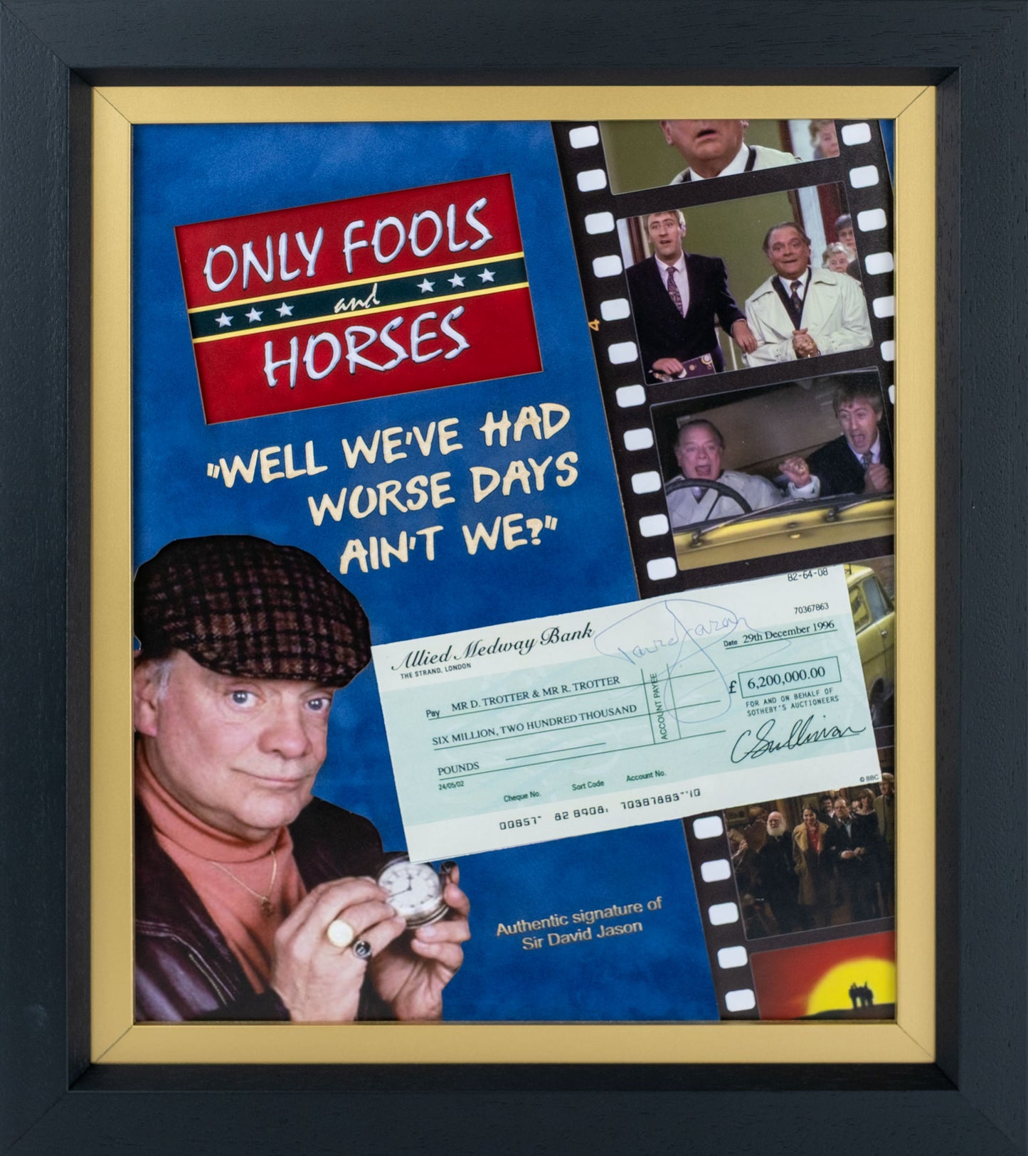David Jason Signed Sotherby's Cheque Display