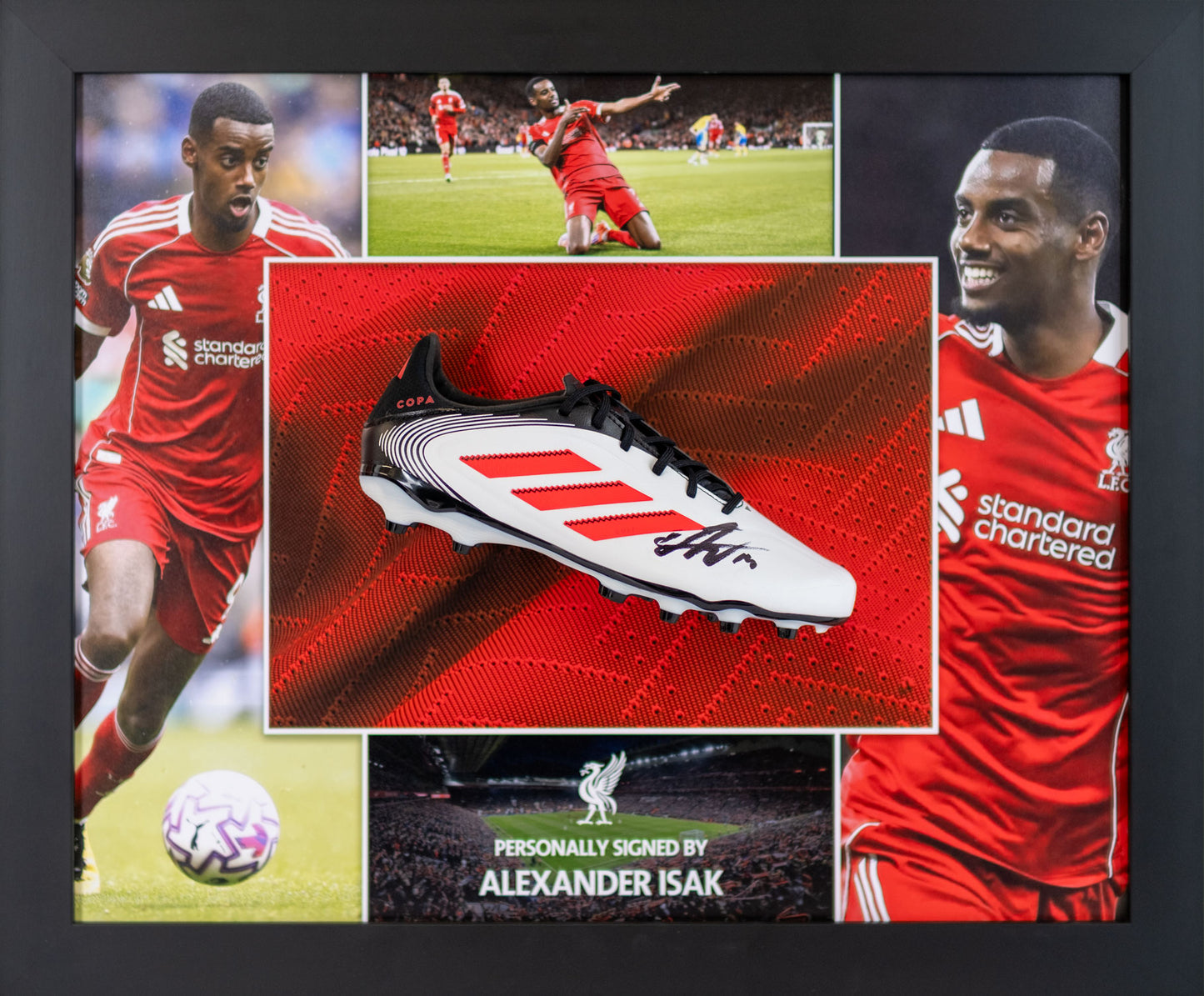 Alexander Isak Hand-Signed Liverpool Boot Display