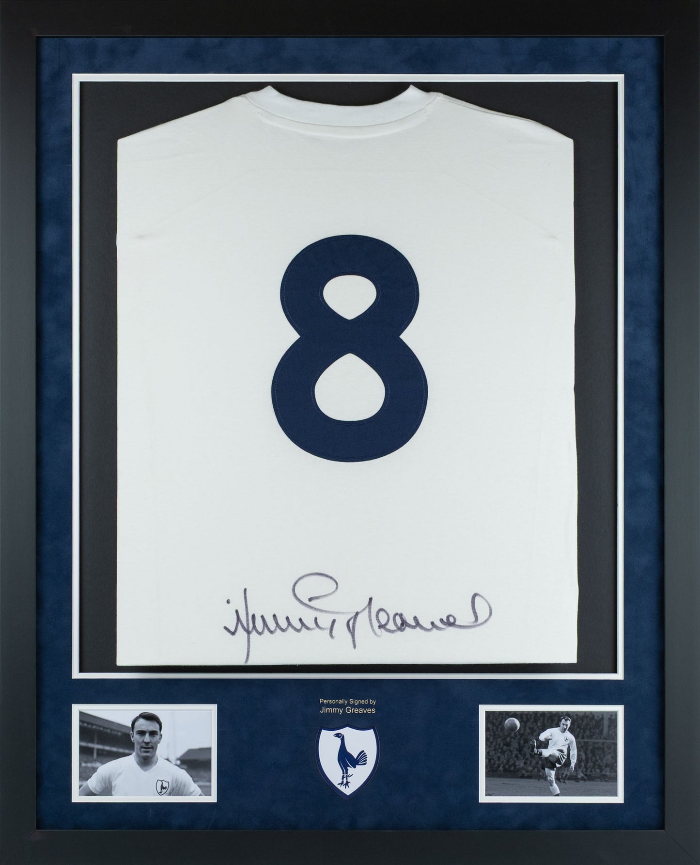 Jimmy Greaves Spurs Signed Shirt Framed Display
