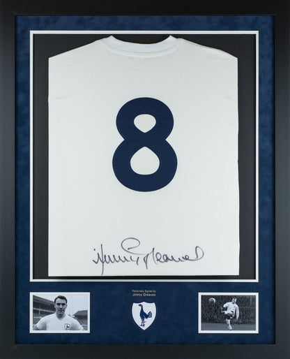 Jimmy Greaves Spurs Signed Shirt Framed Display