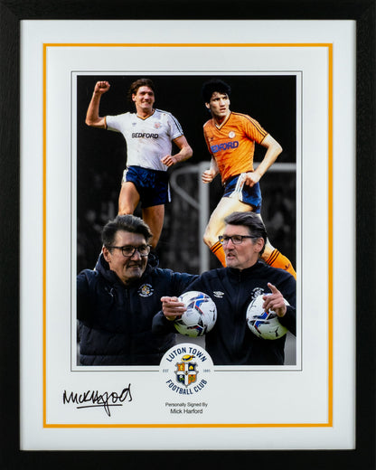 Mick Harford Luton Town FC Signed Photo Framed