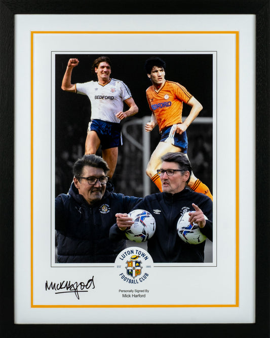 Mick Harford Luton Town FC Signed Photo Framed