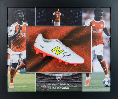 Bukayo Saka Signed Boot Arsenal Display