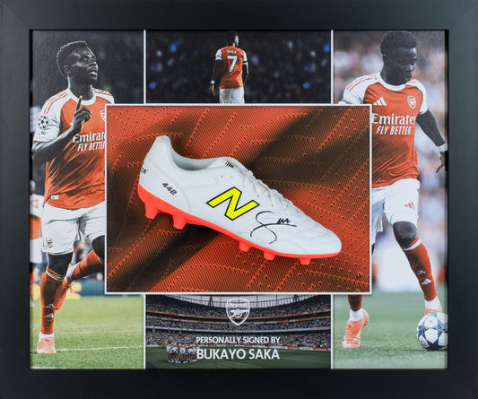 Bukayo Saka Signed Boot Arsenal Display