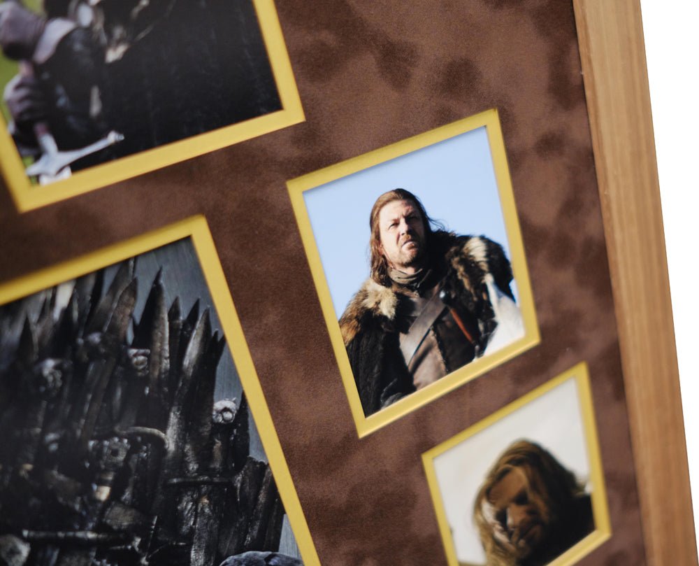 Game of thrones white card signed display by Sean Bean - Memorabilia Framers Shop