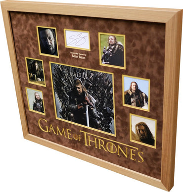 Game of thrones white card signed display by Sean Bean - Memorabilia Framers Shop