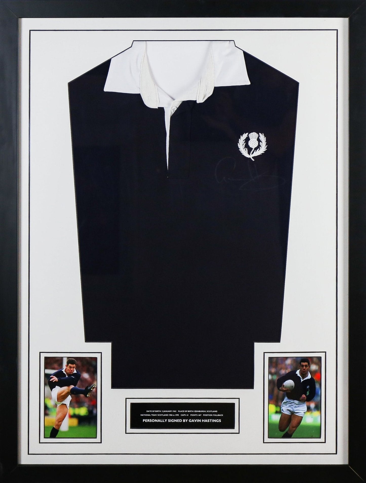 Gavin Hastings Signed Shirt Framed Display - Memorabilia Framers Shop