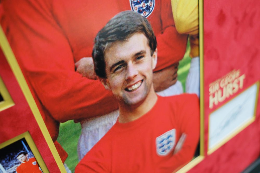 Geoff Hurst signed white card England team - Memorabilia Framers Shop