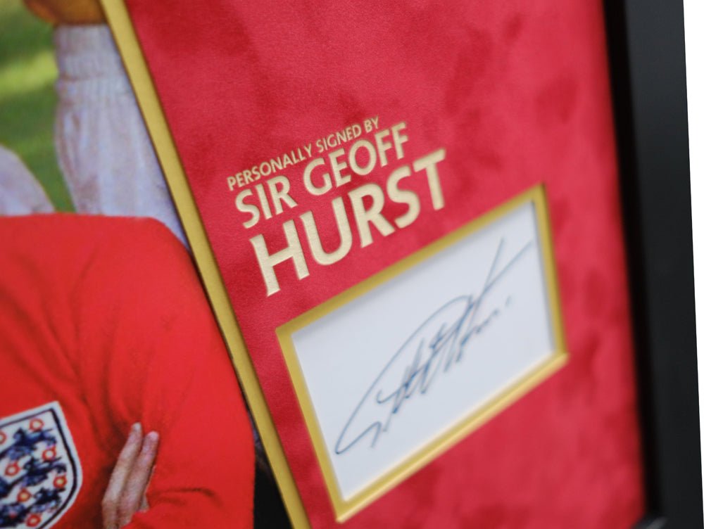 Geoff Hurst signed white card England team - Memorabilia Framers Shop