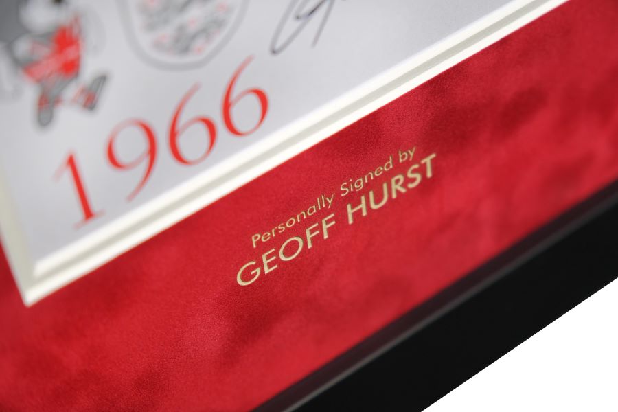 Geoff Hurst White Card Framed Display - Memorabilia Framers Shop