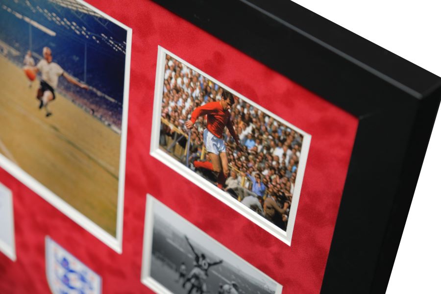 Geoff Hurst White Card Framed Display - Memorabilia Framers Shop