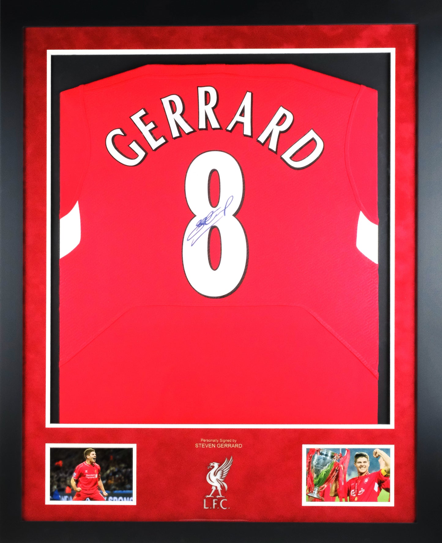 Steven Gerrard Signed Liverpool Shirt Framed Display