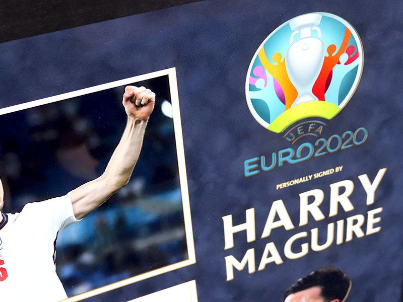 Harry Maguire EURO 2020 signed white card - Memorabilia Framers Shop