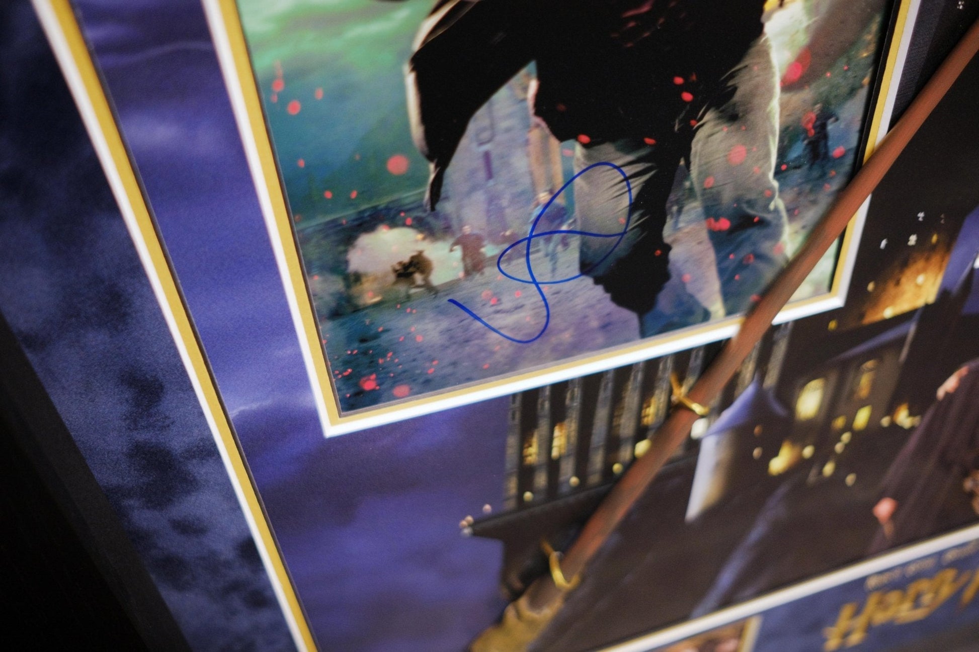 Harry Potter, Ron and Hermione Signed Framed Display with Wands - Memorabilia Framers Shop