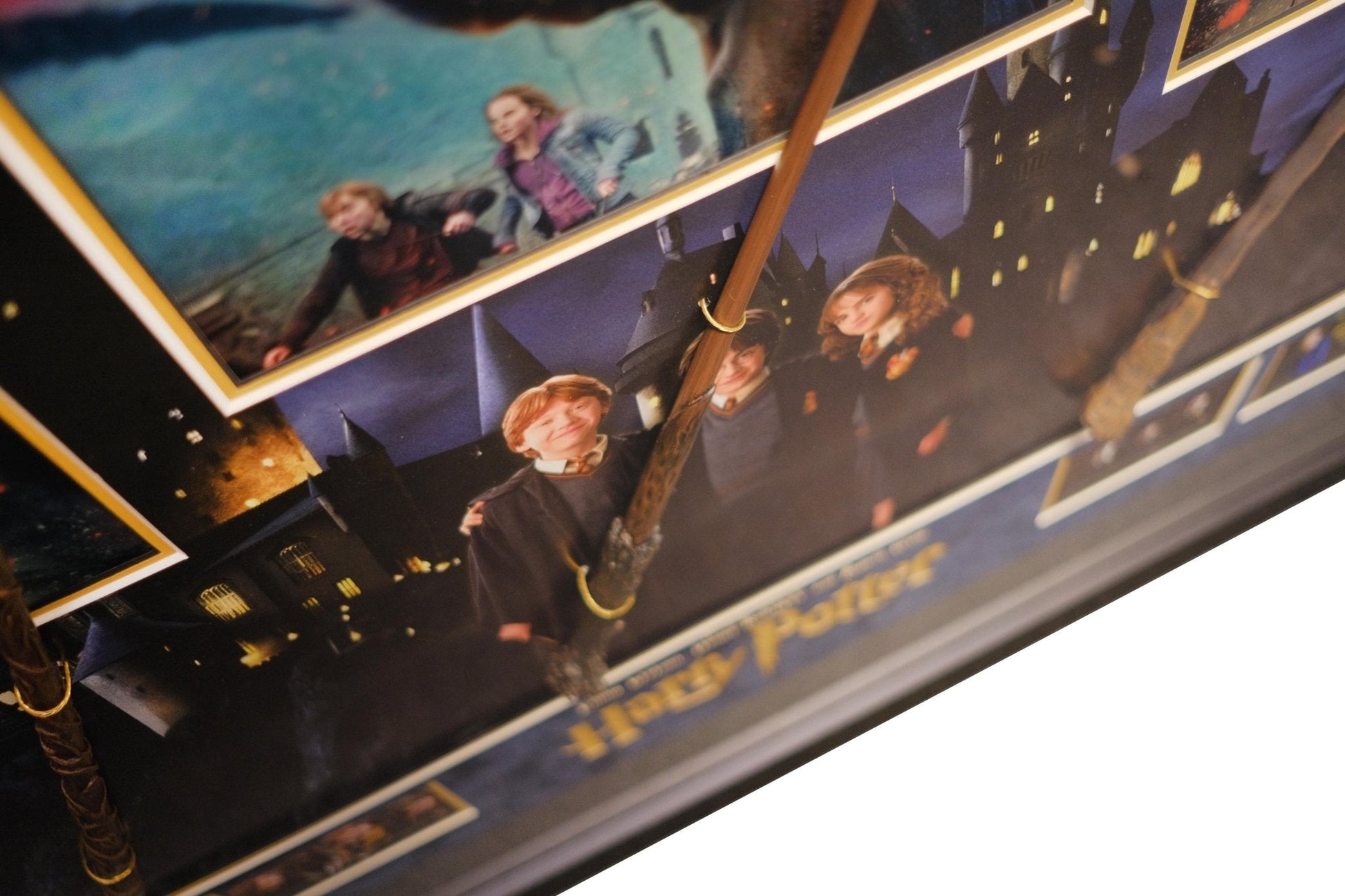 Harry Potter, Ron and Hermione Signed Framed Display with Wands - Memorabilia Framers Shop
