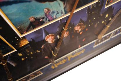 Harry Potter, Ron and Hermione Signed Framed Display with Wands - Memorabilia Framers Shop