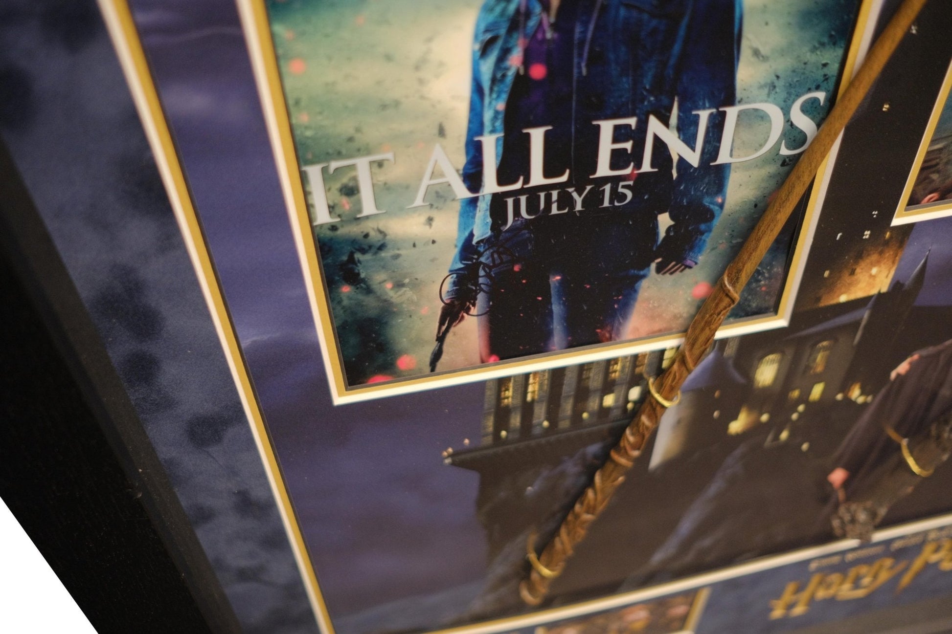 Harry Potter, Ron and Hermione Signed Framed Display with Wands - Memorabilia Framers Shop