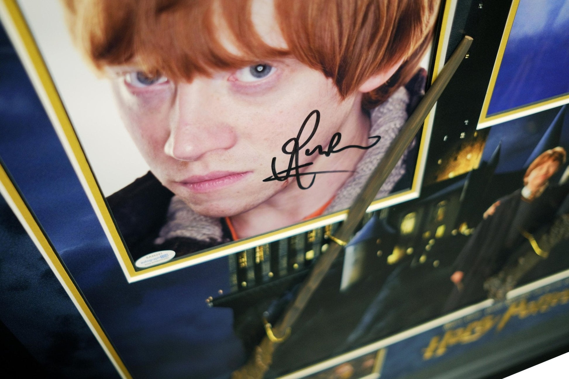 Harry Potter, Ron and Hermione Signed Framed Display with Wands - Memorabilia Framers Shop