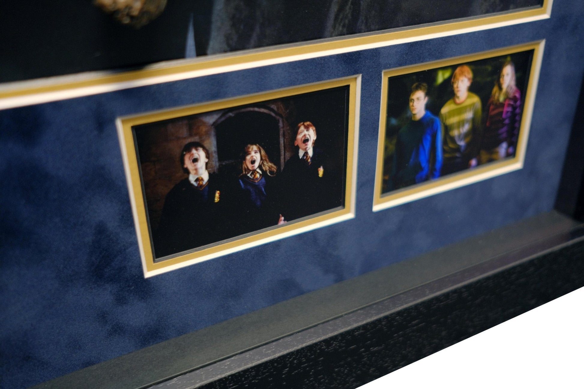Harry Potter, Ron and Hermione Signed Framed Display with Wands - Memorabilia Framers Shop