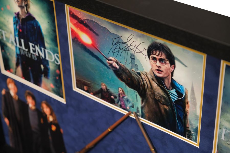 Harry Potter Triple It All Ends Signed Framed Display with Wand - Memorabilia Framers Shop