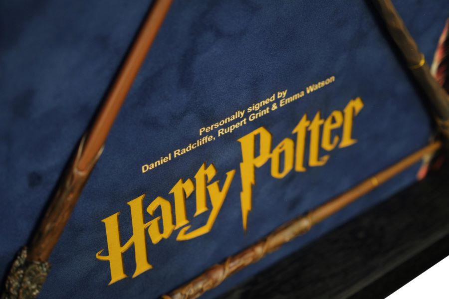 Harry Potter Triple It All Ends Signed Framed Display with Wand - Memorabilia Framers Shop