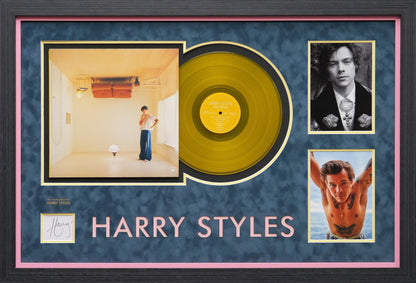 Harry Styles White Card Signed Display With Record - Memorabilia Framers Shop