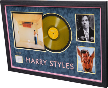 Harry Styles White Card Signed Display With Record - Memorabilia Framers Shop
