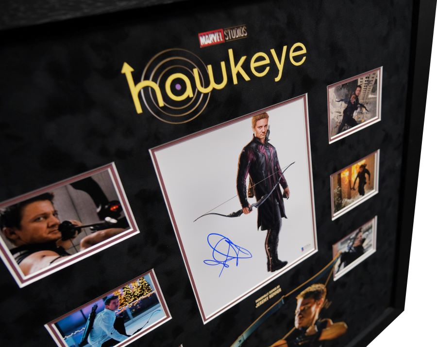 Hawkeye Signed 10x8 Photograph Display Signed by Jeremy Renner - Memorabilia Framers Shop