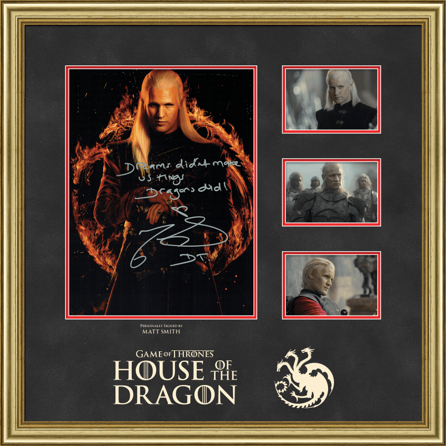 House of Dragons Matt Smith Signed Framed Display - Memorabilia Framers Shop