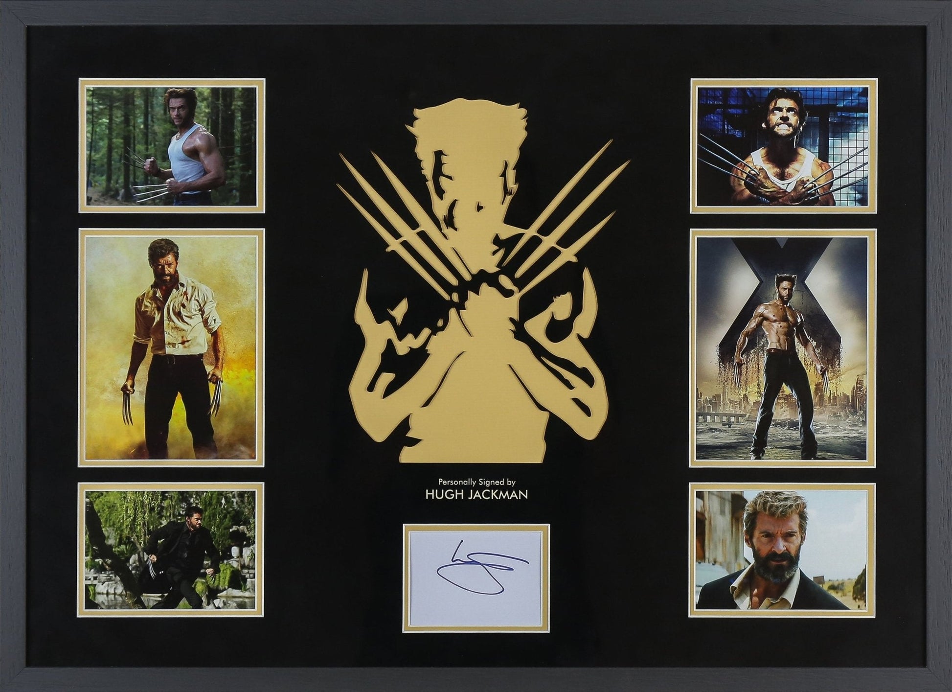 Hugh Jackman Signed Wolverine White card Framed Display - Memorabilia Framers Shop