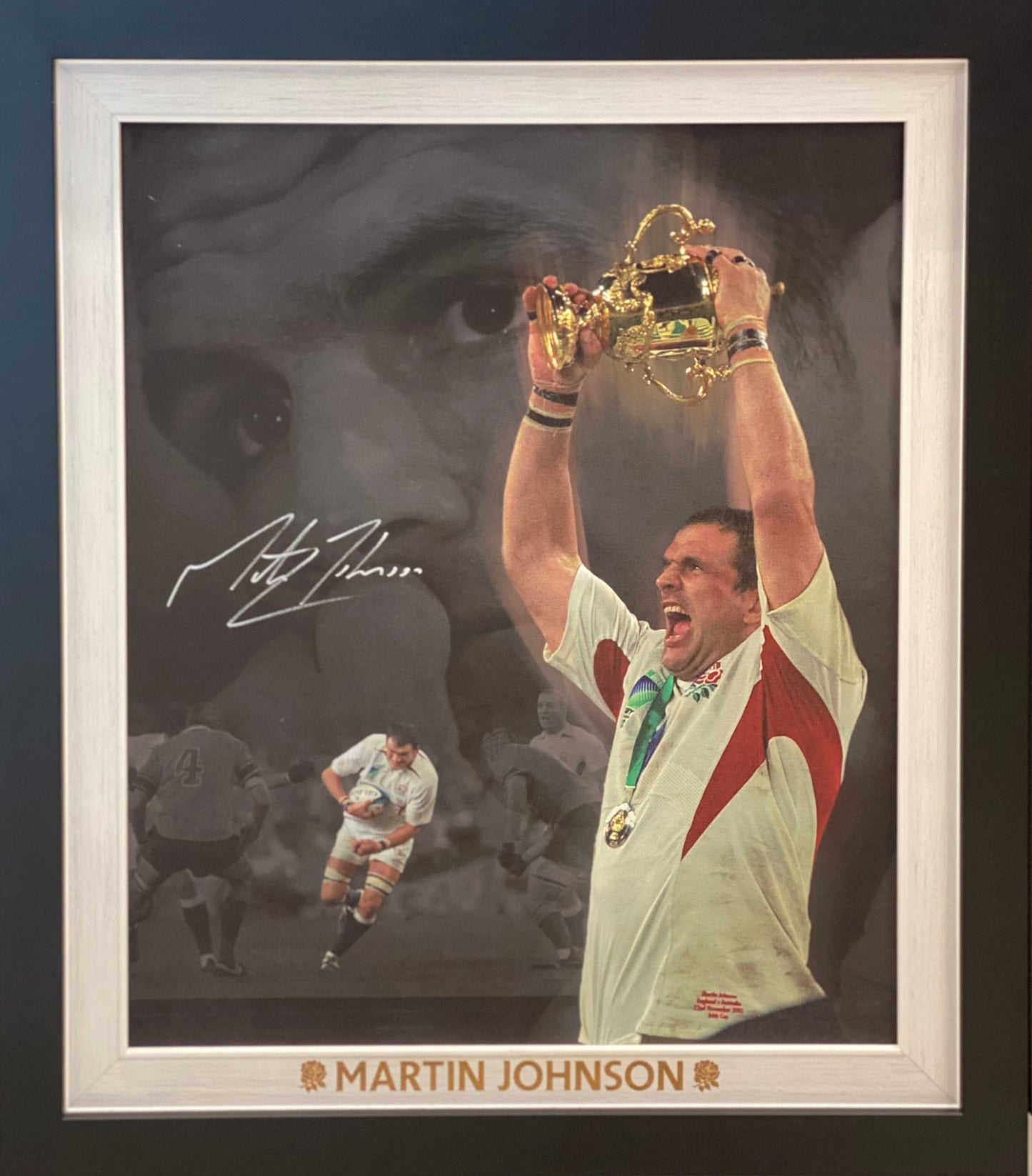 Martin Johnson Signed Canvas Display