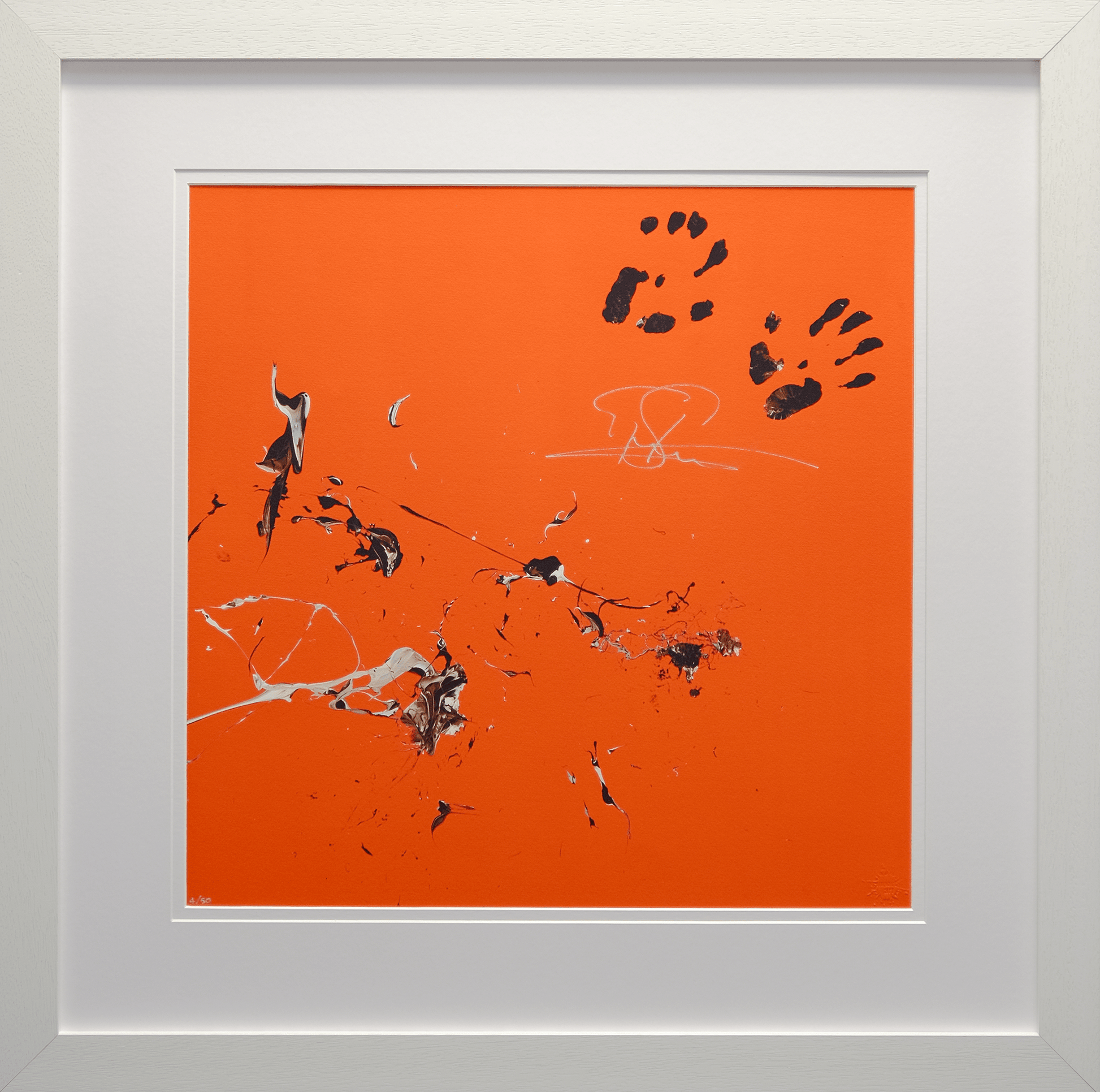 Impact Art created and Signed by Edwin Van Der Sar Framed in White - Memorabilia Framers Shop