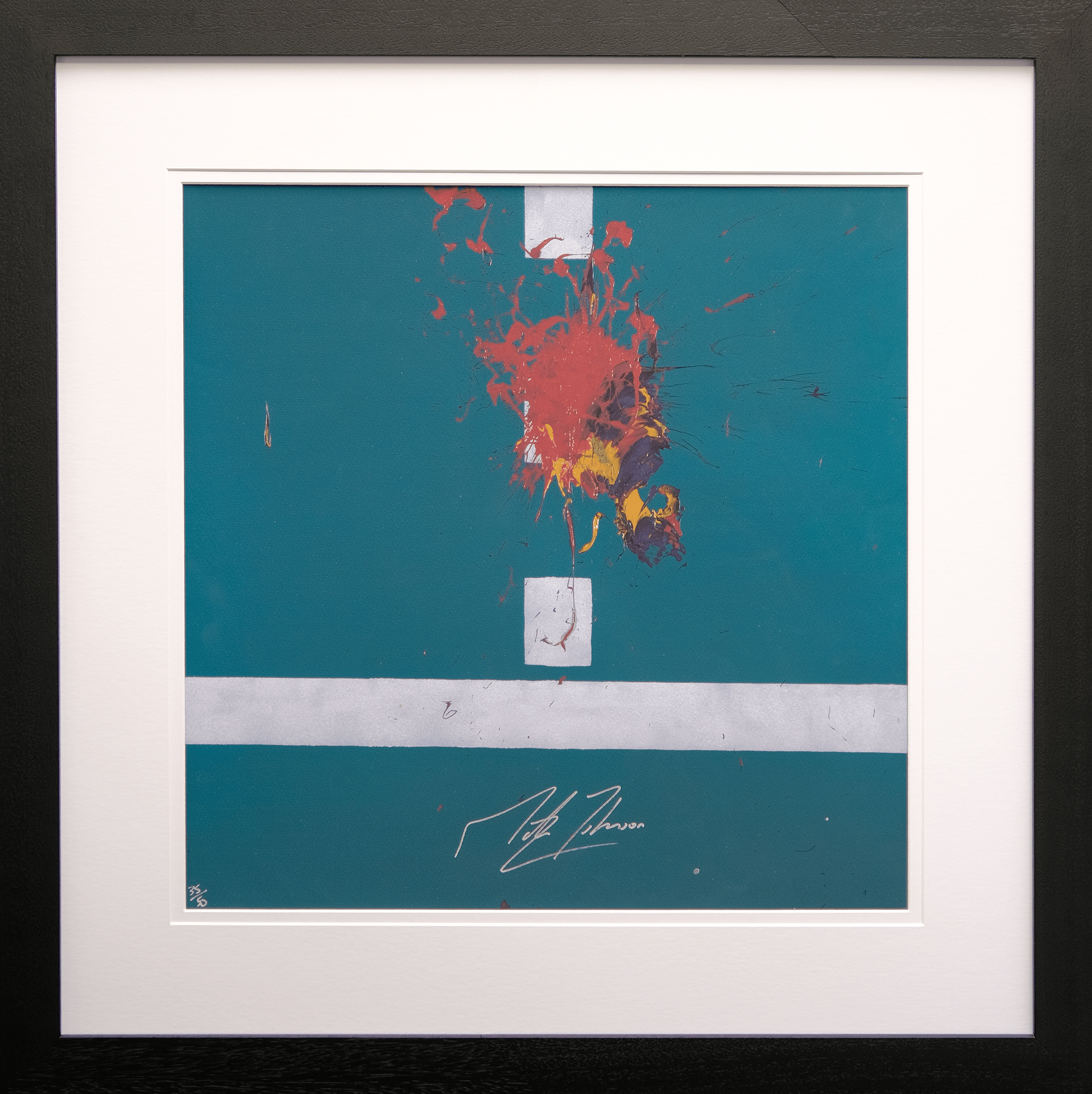 Impact Art created and Signed by Martin Johnson Framed in Black - Memorabilia Framers Shop