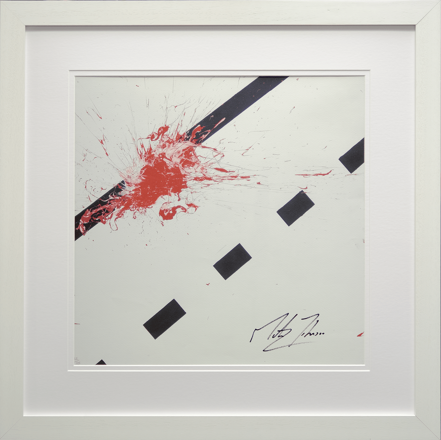 Impact Art created and Signed by Martin Johnson Framed in White - Memorabilia Framers Shop