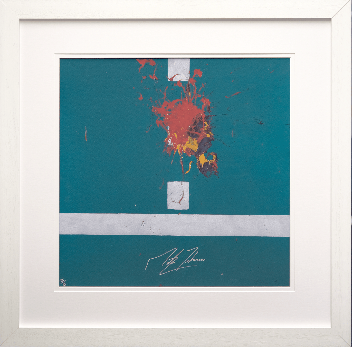 Impact Art created and Signed by Martin Johnson Framed in White - Memorabilia Framers Shop