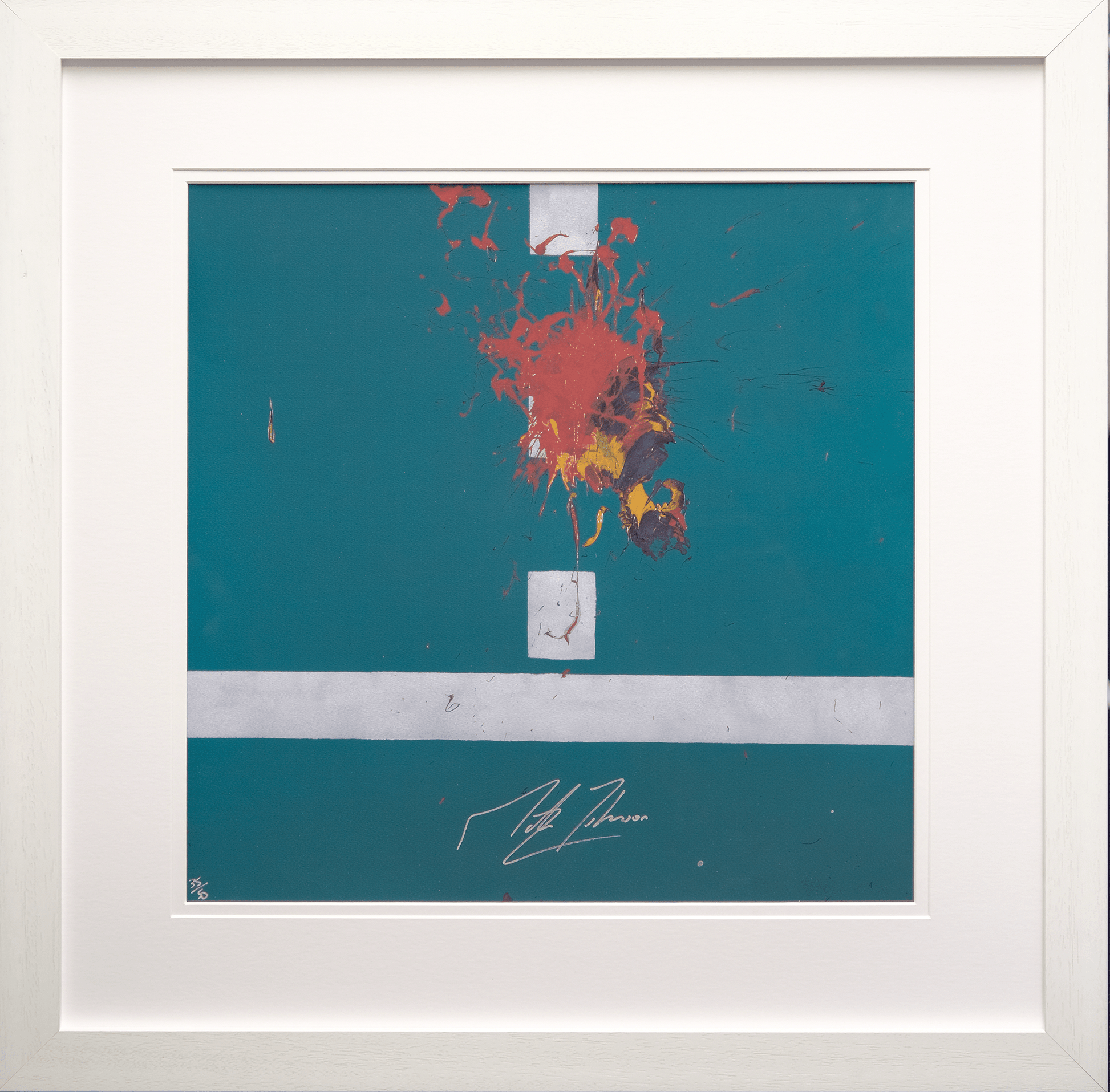Impact Art created and Signed by Martin Johnson Framed in White - Memorabilia Framers Shop