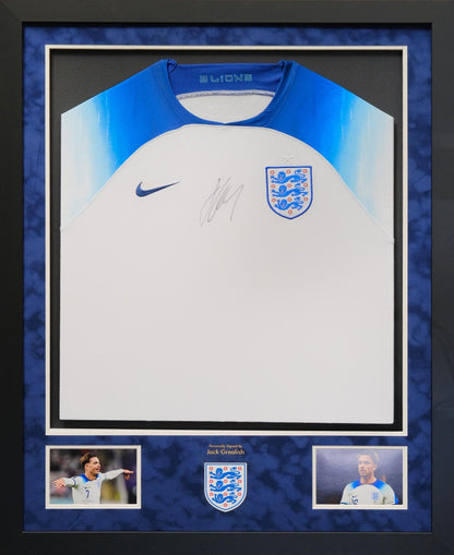 Jack Grealish England Shirt Framed Display - Memorabilia Framers Shop