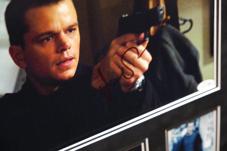 Jason Bourne Tribute Framed Display Signed by Matt Damon - Memorabilia Framers Shop