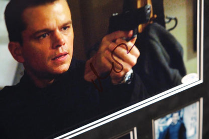 Jason Bourne Tribute Framed Display Signed by Matt Damon - Memorabilia Framers Shop