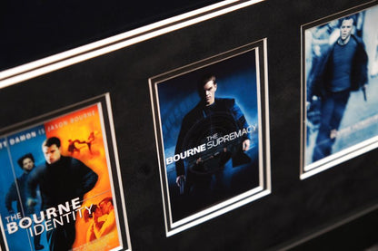 Jason Bourne Tribute Framed Display Signed by Matt Damon - Memorabilia Framers Shop