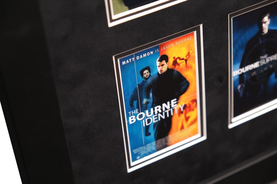 Jason Bourne Tribute Framed Display Signed by Matt Damon - Memorabilia Framers Shop