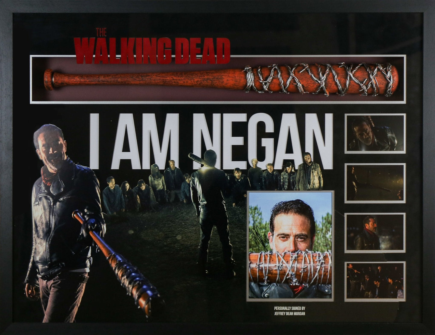 Jeffrey Dean Morgan, The Walking Dead, Signed 12x8 Photograph Bat Framed Display - Memorabilia Framers Shop