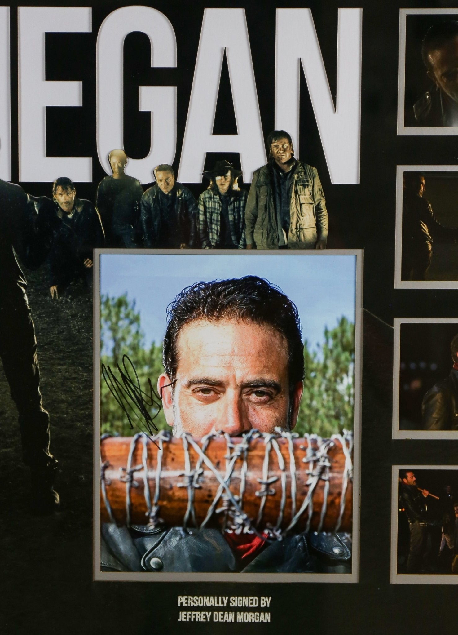 Jeffrey Dean Morgan, The Walking Dead, Signed 12x8 Photograph Bat Framed Display - Memorabilia Framers Shop