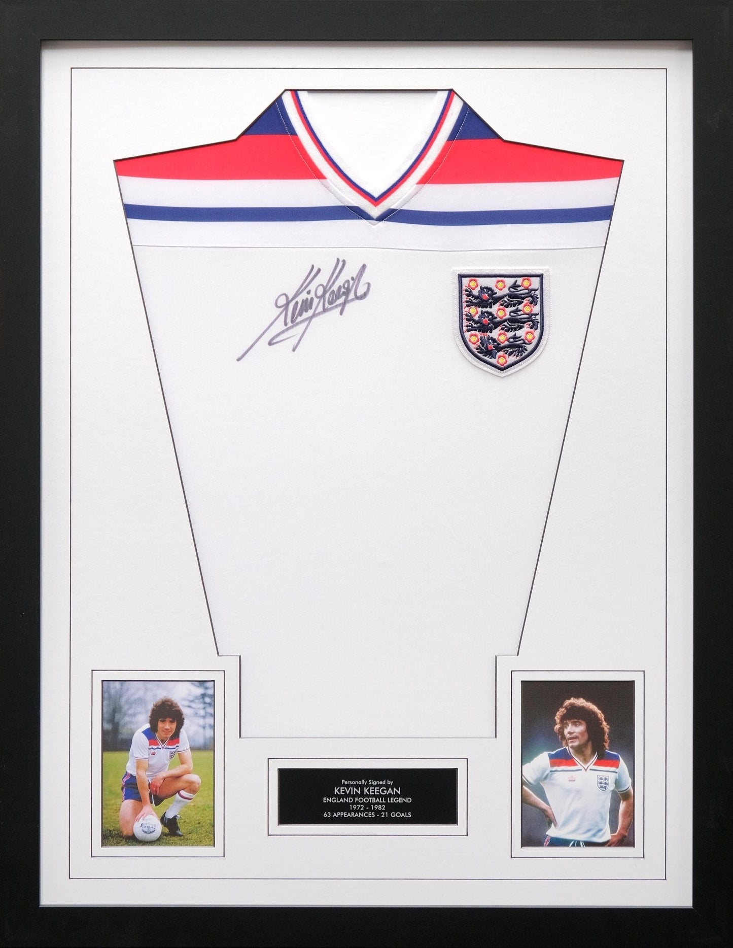 Kevin Keegan Signed England Shirt Framed Display - Memorabilia Framers Shop