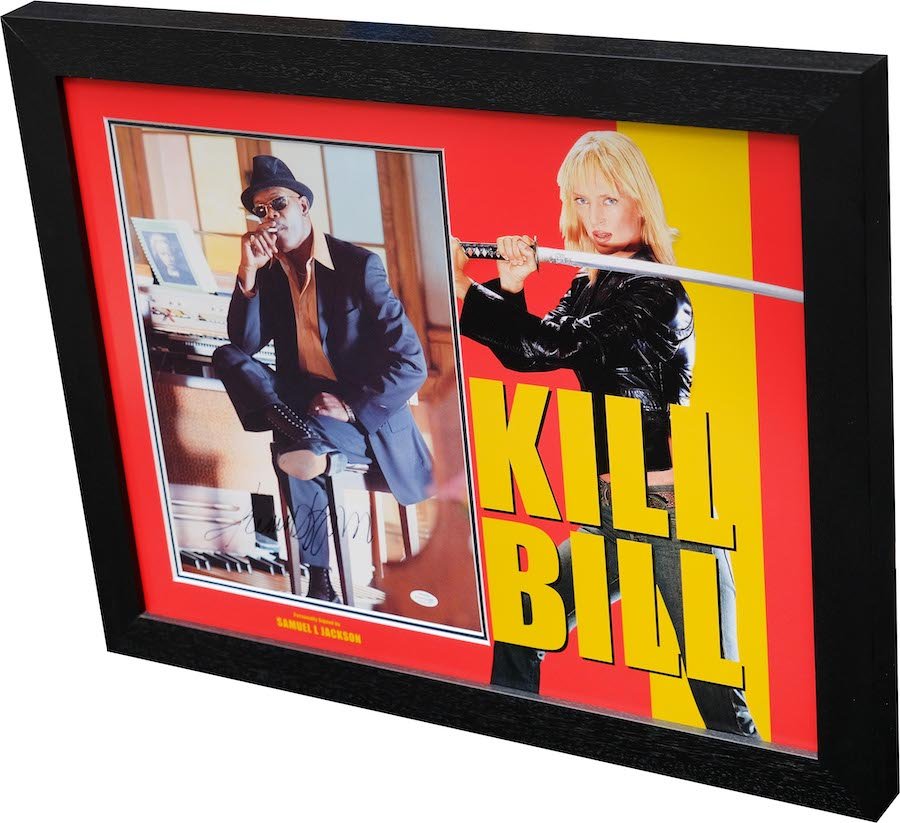 Kill Bill Framed Display Signed by Samuel L Jackson - Memorabilia Framers Shop